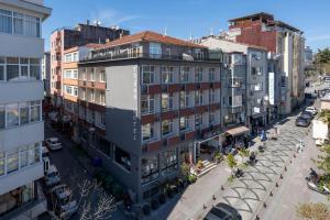 an overhead view of a city street with buildings at Tugra Hotel in Istanbul
