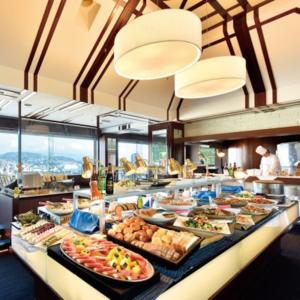 a buffet line with many different types of food at THE GLOBAL VIEW Nagasaki in Nagasaki