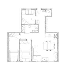 a floor plan of a house at Hernad Apartment in Budapest