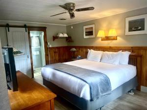 1 dormitorio con 1 cama y TV en Kennebunkport Motor Lodge, en Kennebunkport