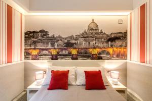 a bedroom with a view of the vatican at Vatican Cozy Suites - Liberty Collection in Rome