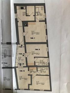 a drawing of a floor plan of a house at Ferienwohnung - Schweriner Altstadt - FeWo 6 in Schwerin