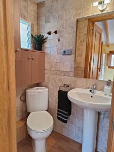 a bathroom with a toilet and a sink at casa Mariana in Villajoyosa