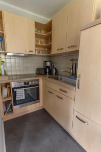 Kuchyň nebo kuchyňský kout v ubytování Ferienwohnung Gesien