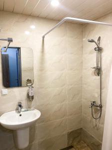 Et badeværelse på Alex Hotel