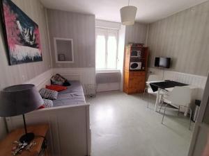 Televízia a/alebo spoločenská miestnosť v ubytovaní Studio idéalement situé à Ax les thermes