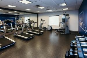 un gimnasio con cintas de correr y máquinas elípticas en Holiday Inn Express and Suites Urbandale Des Moines, an IHG Hotel, en Urbandale