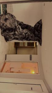uma grande pedra no tecto de um quarto em SPA RESIDENZ NEUSIEDL APPARTMENTS em Neusiedl am See