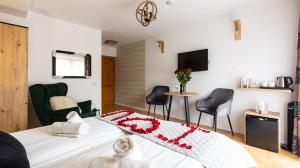Televízia a/alebo spoločenská miestnosť v ubytovaní Aparthotel Delta Zakopane