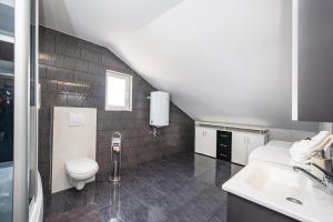 a bathroom with a toilet and a sink at Villa Gabi in Pridraga