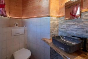 y baño con lavabo y aseo. en Haus Monika Silvrettablick en Sankt Gallenkirch