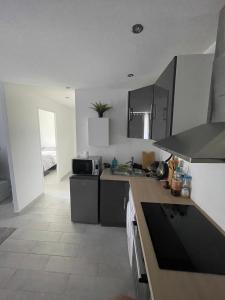 a kitchen with a sink and a counter top at Appartement 2 pièces in Nice