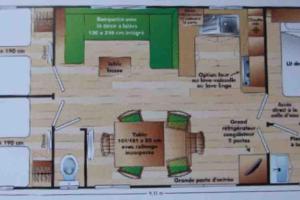 Plan piętra w obiekcie Mobilhome 6 personnes en bord de mer