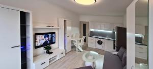 Kuchyňa alebo kuchynka v ubytovaní Útulný apartmán v centru, s krásným výhledem