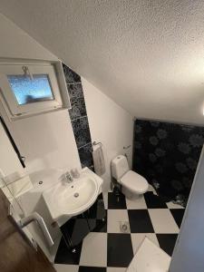 a bathroom with a sink and a toilet at Villa Maria in Nižepole