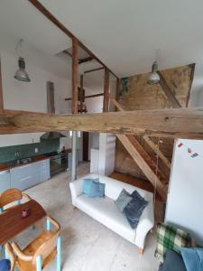 Ένα ή περισσότερα κρεβάτια σε δωμάτιο στο Gartenhaus Schlanstedt