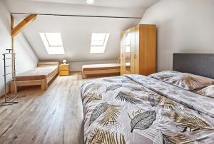 A bed or beds in a room at Nice accommodation in Mikulov