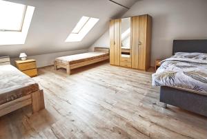 A bed or beds in a room at Nice accommodation in Mikulov