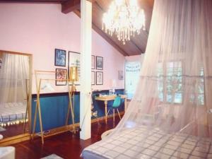 Postel nebo postele na pokoji v ubytování T-House BKK 2Floors near BTS with swimming pool and free Wifi