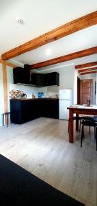Kuchyň nebo kuchyňský kout v ubytování ApartmentApsuciems