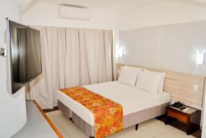 レシフェにあるEl Aram Beach Boa Viagemのベッドと薄型テレビがあるホテルの部屋 +9枚の写真