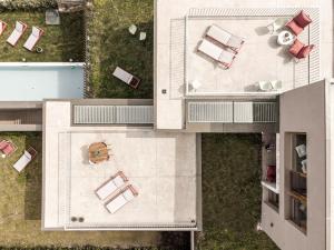 an overhead view of a house with a yard at INSUA BEACH HOUSE in Pontevedra