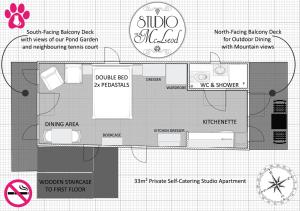 Půdorys ubytování Studio on McLeod - Private Self-catering Apartment