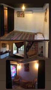 un collage de fotos de un dormitorio y una sala de estar en Casa Ausa - Bacnotan La Union en Bacnotan