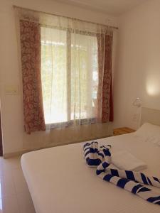 a bedroom with two beds and a window at Cassiopeia Nest in Arambol