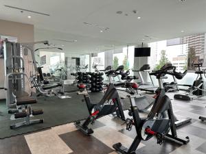 Fitness centrum a/nebo fitness zařízení v ubytování Iconic Hotel