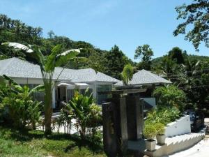 a house with a palm tree in front of it at La maison du bonheur à samui in Koh Samui