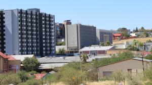 a view of a city with tall buildings at Abigail's Studio Apartment @ Trift Tower in Windhoek +19 photos