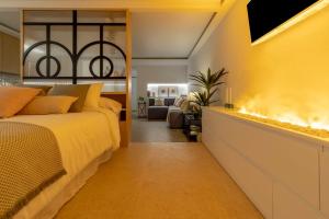 Cama ou camas em um quarto em Romántico