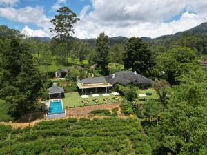 an aerial view of a estate with a swimming pool at Stafford Bungalow in Nuwara Eliya