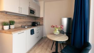 Kuchyň nebo kuchyňský kout v ubytování Nena Apartments SPREEblau