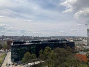 Widok na miasto Katowice z tego apartamentu