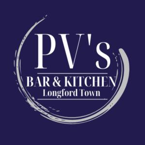 ein Logo für eine Bar und eine Küchenzeile in der Unterkunft Pv Fallons in Longford