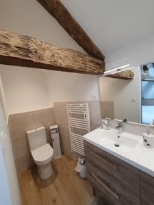 BonnesにあるL'ETAPE DES VIGEALIERESのトイレと洗面台付きのバスルーム +27枚の写真