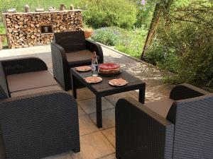 Khu vực ghế ngồi tại Ferienhaus Bibernest