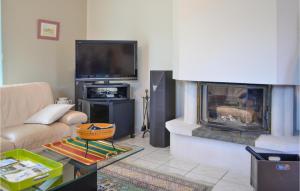 sala de estar con sofá y chimenea en Nice Home In Seyresse With Outdoor Swimming Pool, en Seyresse