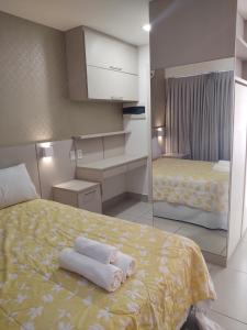 Ένα ή περισσότερα κρεβάτια σε δωμάτιο στο Beach Class Ilha do Leite 2606 +59 φωτογραφίες