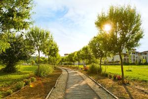 A garden outside Green Life Apartments Sozopol