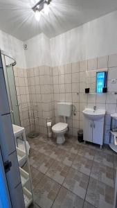 Koupelna v ubytování Pension Chevermeto