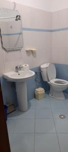 a bathroom with a toilet and a sink at Vila Florand Sela in Ksamil