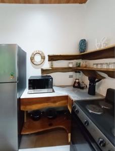 A cozinha ou cozinha compacta de Dragonfly Beach Retreat Beachfront Casitas-Adult Only