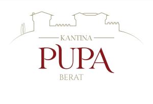 un logotipo para una fiesta frente a un castillo en Pupa Winery Serene Stay, en Berat