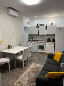 Kuchyň nebo kuchyňský kout v ubytování Apartman Plasse