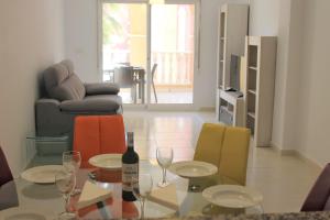 Część wypoczynkowa w obiekcie Luxury apartment puerto marina los alcazares