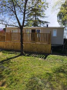 Vonkajšia záhrada v ubytovaní mobile home