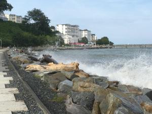 ザスニッツにあるSonnenbad Appartement Nr 06 mit maritimen Flairの岩波の水